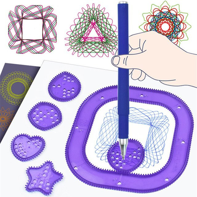 Multifunktionales Geometrisches Lineal Zeichen- und Malwerkzeug-Set aus Kunststoff in Bunt für Kinder ab 8 Jahren - Bild 1
