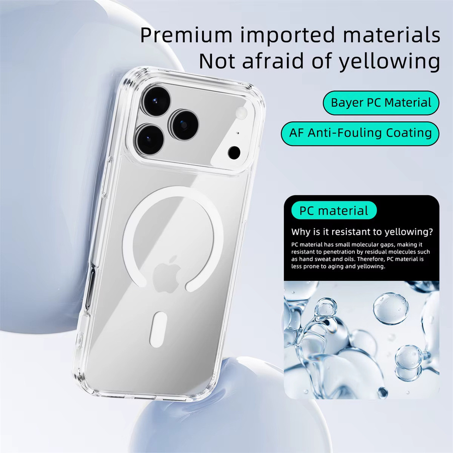 Transparente MagSafe kompatible Hartschale Handyhülle für Apple iPhone 17 Pro Max, 16, 15 Plus, 14, 13 und 17 Air mit magnetischer Wireless Charging Funktion - Bild 4