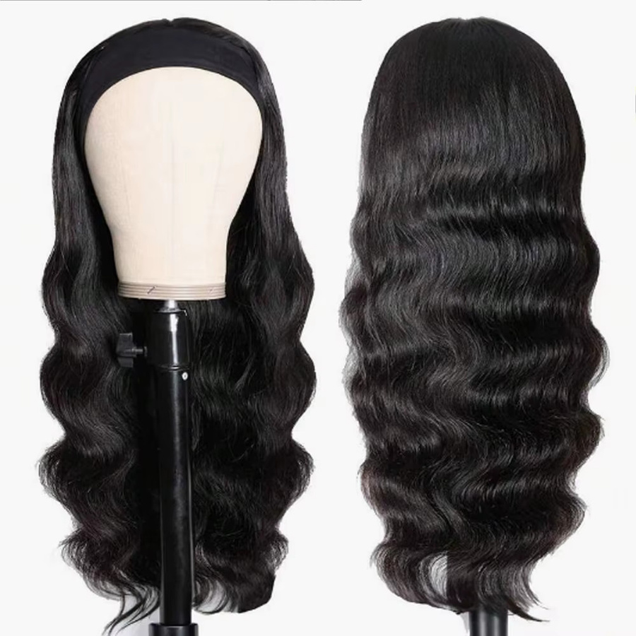 QZOQZO Brasilianische Echthaar-Perücke mit Haarband, 22 Zoll, Damen - Bild 6
