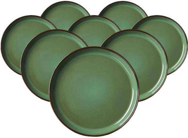 Ritzenhoff & Breker Dessert-Teller Visby aus Keramik, Grün, 8er Set, Durchmesser: 20,5 cm - Bild 1