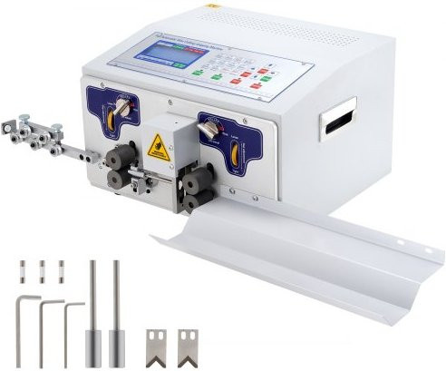VEVOR Automatische Computer-Abisoliermaschine 300W mit LCD-Display und Richtmaschine für Kabel 0,1-10 mm² in Weiß - Bild 1
