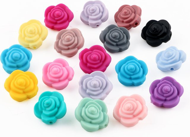 sunrony Mini Rose Silikon Perlen, Unisex - Bild 1
