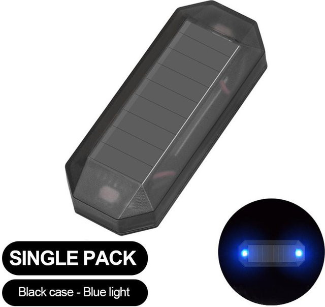 Meiteai Car & Motor Solarbetriebene LED Mini-Warnleuchte in Schwarz mit USB-C Anschluss - Bild 1