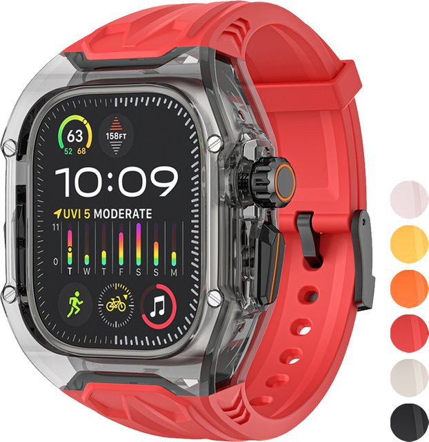 CAOWTAN Mod-Kit für Apple Watch Transparent Gehäuse und Armband DIY Zubehör für Series 11 10 9 8 7 6 5 4 SE und Ultra 3 2 49mm 45mm 44mm 41mm - Bild 1