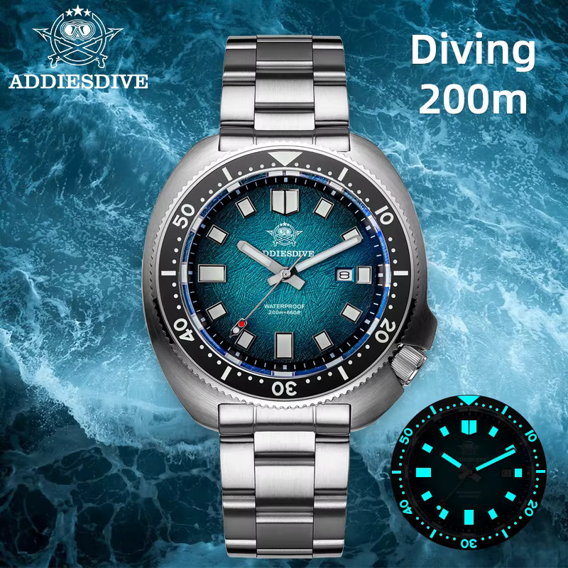 ADDIESDIVE Armbanduhr, Quarz, Edelstahl, 43,8 mm, Herren, Saphirglas, Blau - Bild 4