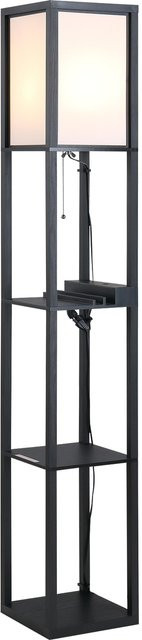 HOMCOM Moderne Stehlampe mit Regalen in Schwarz und Weiß, B/T/H: 26 x 26 x 160 cm - Bild 1