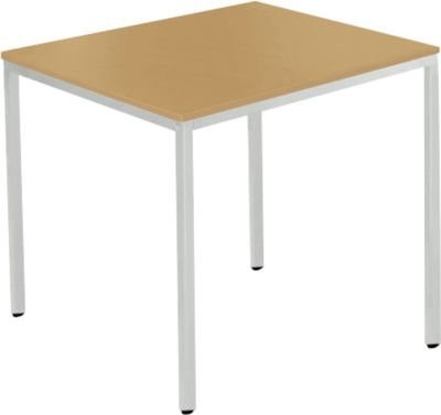 Schäfer Shop Pure Stahlrohrtisch für dein Büro, Buche und Weißaluminium, B/T/H: 80 x 80 x 72 cm - Bild 1