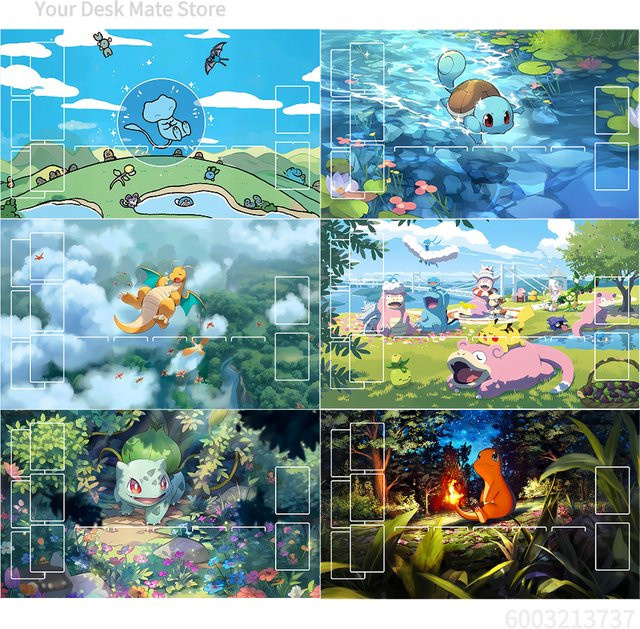 Potdemiel Anime Pokemon Schreibtischunterlage in Multicolour, rutschfeste und wasserdichte Gaming-Mausmatte mit niedlichem Charaktermuster - Bild 1