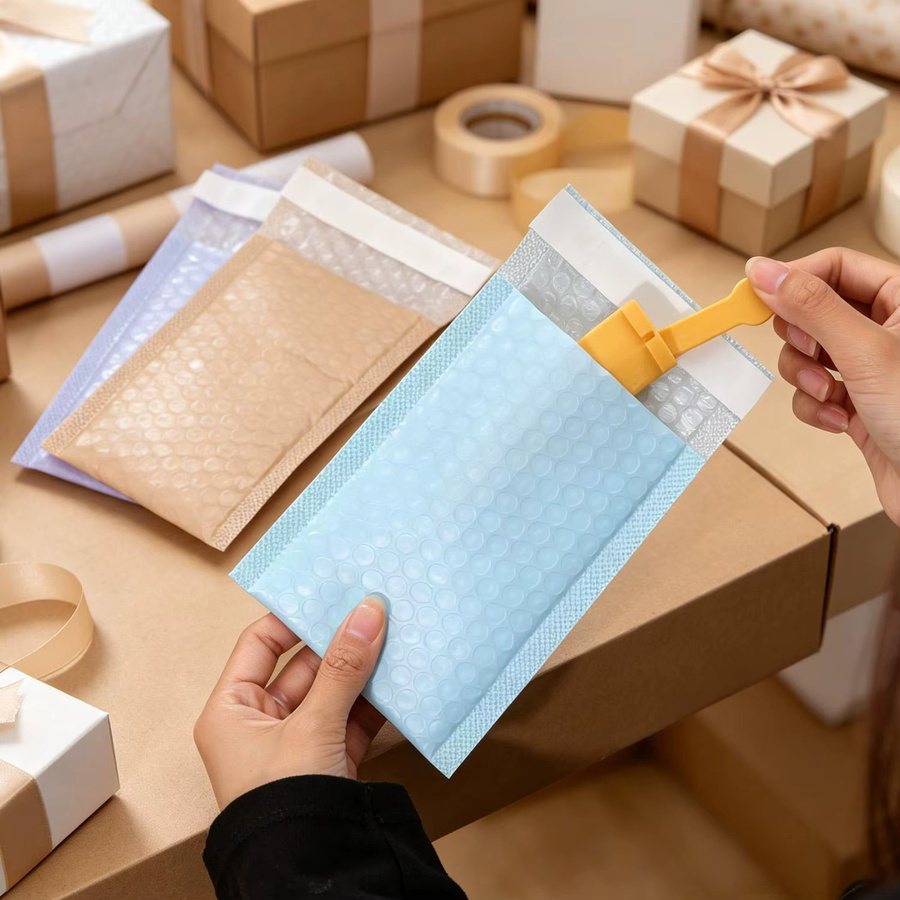 Selbstklebende Luftpolsterversandtaschen in Blau und Bunt aus Kunststoff für professionellen Versand - Bild 2