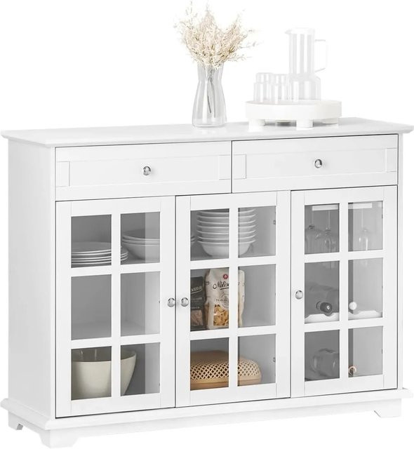 SoBuy Küchenschrank Kücheninsel Kommode Sideboard Buffet Weiß FSB77-W B/T/H: 119 x 40 x 90 cm - Bild 1