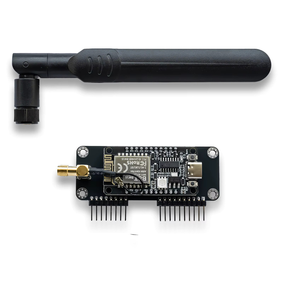 Flipper Zero Dual-Band WiFi-Modul mit 5 GHz und 2,4 GHz, RTL8720DN (BW16) GPIO-Modul mit 8 dBi externer Antenne, Schwarz - Bild 3