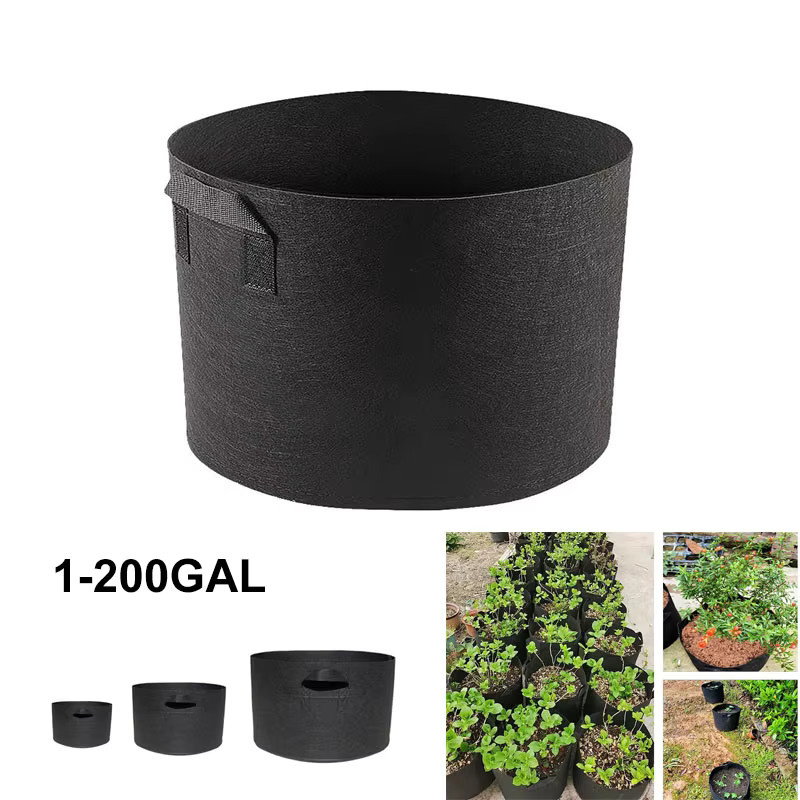 Großer Pflanzbeutel aus Stoff für Garten, Gemüse und Blumen in Schwarz - Bild 2