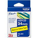 Brother Schriftbandkassette TZe-651 für P-touch, Breite: 24 mm, Farbe: Gelb mit schwarzer Schrift - Bild 4