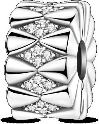 Clip Charm Gänseblümchen, 925 Silber, Zirkonia, Perle, Damen - Bild 1