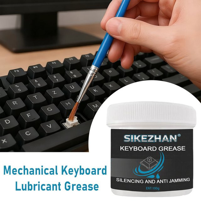 Mechanisches Tastatur Schmierung Kit mit Schmierfett Öl und Pinsel für Achsen und Stabilisatoren in Weiß - Bild 1