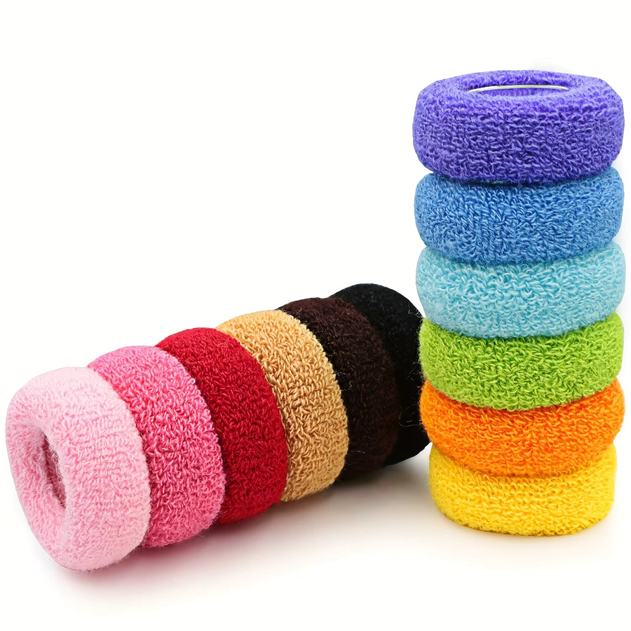 12 Stück Haar gummis, Frottee, Unisex - Bild 2