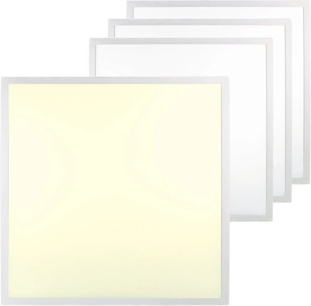 ENOVALITE 4er Pack LED Panel Deckenleuchte Weiß, 36W, 3600Lm, 3000K Warmweiß, Rasterleuchte mit Philips Driver, B/B: 62 x 62 cm - Bild 1