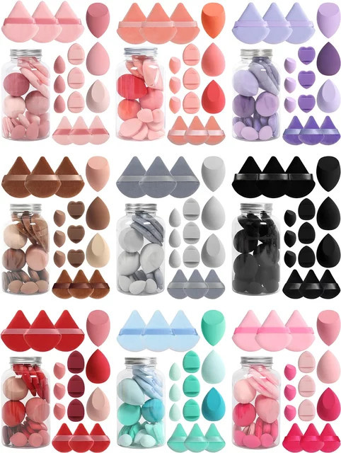 15-teiliges Puderquasten-Set mit Vorratsdose, Make-up-Mischschwämme für Gesicht - Bild 1