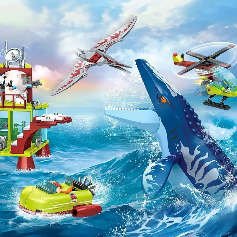 Mengwoha Dinosaurier Welt Mosasaurus Forschung Station, Bausteine, ab 6 Jahren - Bild 2