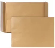 POSTHORN Faltentasche DIN B4 ohne Fenster braun selbstklebend aus Wellpappe und Papier, Breite: 35,3 cm, Höhe: 25,0 cm - Bild 1