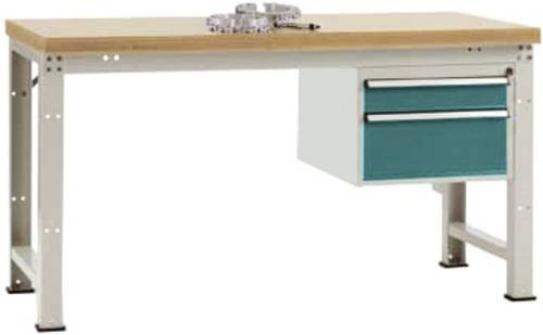 Manuflex WP5662.5021 Werkbank in Wasserblau aus Stahl und Holz, B/T/H: 200 x 80 x 70 cm - Bild 1