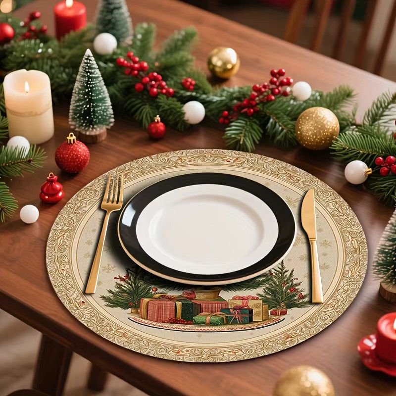 VIKAMA Tischdekoration Set für Weihnachten und das Mittherbstfest in Mattgold - Bild 4