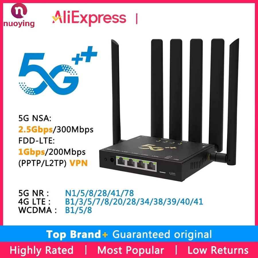 NUOYING 5G CPE Router AX3000 WiFi 6 Mobilfunkrouter in Schwarz - Bild 2