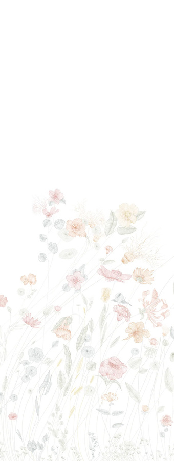 Isidore Leroy Mural Prairie Pastel Wandtapete mit floralem Design in Multicolour, Panel A - Bild 2