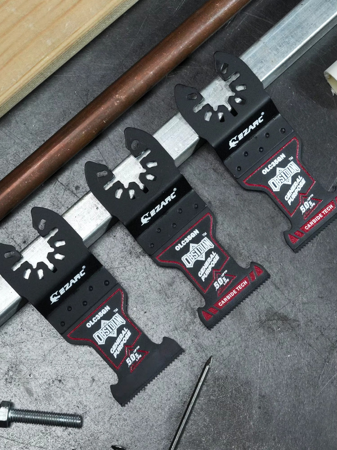 EZARC 3-teiliges Hartmetall-Oszillierwerkzeug-Klingen-Set Obsidian Universal Schnellwechsel-Oszillierklingen für Metall, Holz und Trockenbau - Bild 7