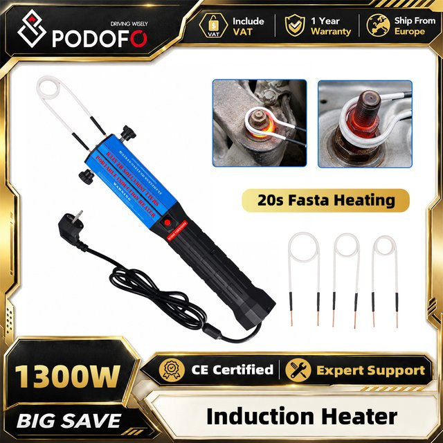 Podofo Magnetischer Induktionsheizer 1300W mit 3 flammenlosen Schraubenlösern als Hochleistungs-Handinduktionsheizgerät zur Entfernung von Rostschrauben und als Reparaturwerkzeug - Bild 1
