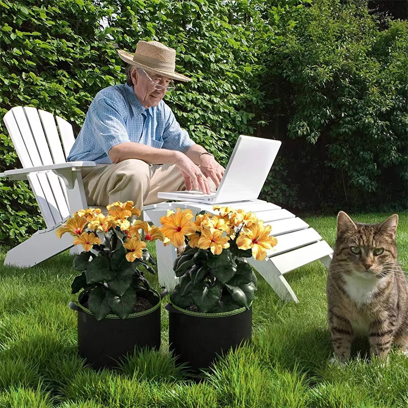 Schwarze Vliesstoff-Pflanzbeutel mit Griffen für Blumen und Gemüse, 3 Gallonen - Bild 5