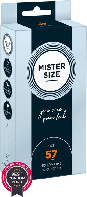Mister Size Kondome, transparent, hauchdünn, feucht, 57 mm, Unisex - Bild 1
