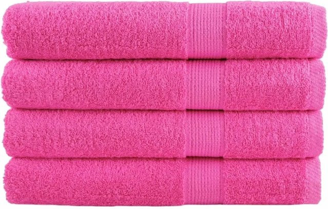 vidaXL Premium-Handtuch-Set aus 100% Baumwolle, 4 Stück, Rosa, B: 100 cm, L: 200 cm, 600g/m2 - Bild 1