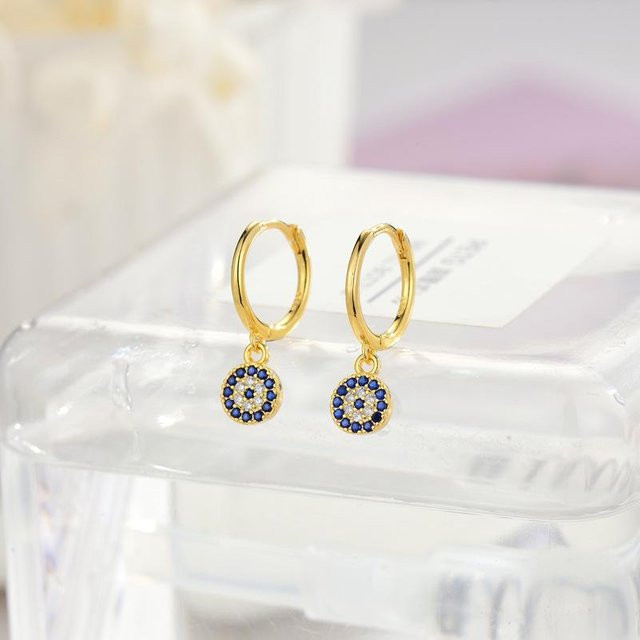 YULIN Creolen 925 Silber, Zirkonia, Gold, Damen - Bild 1