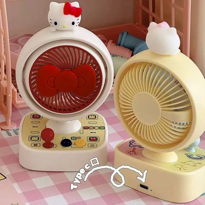 Sanrio Hello Kitty Tragbarer Dual-Use Ventilator für Desktop und Handbetrieb im Kawaii-Design - Bild 1