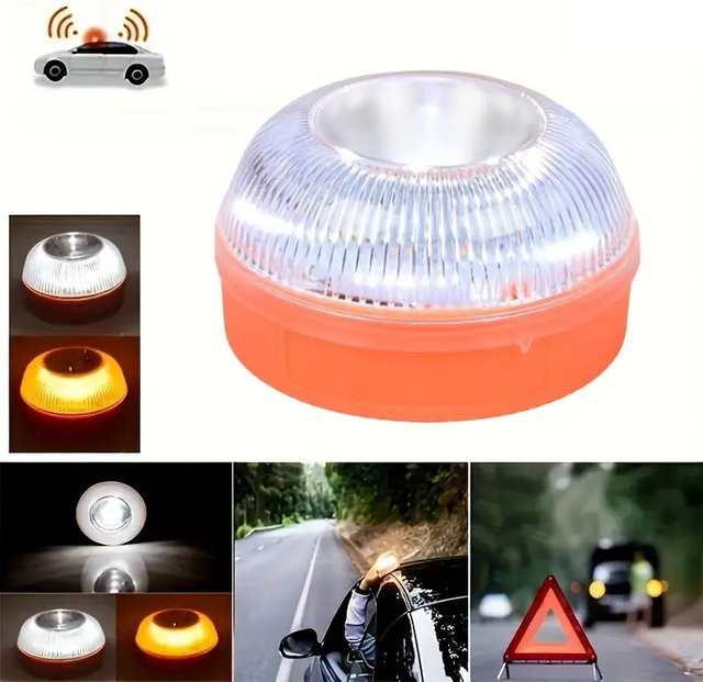 Htomaza Magnetische Sicherheitswarnleuchte Gelb mit Klippfunktion für Camping und Verkehr - Bild 1