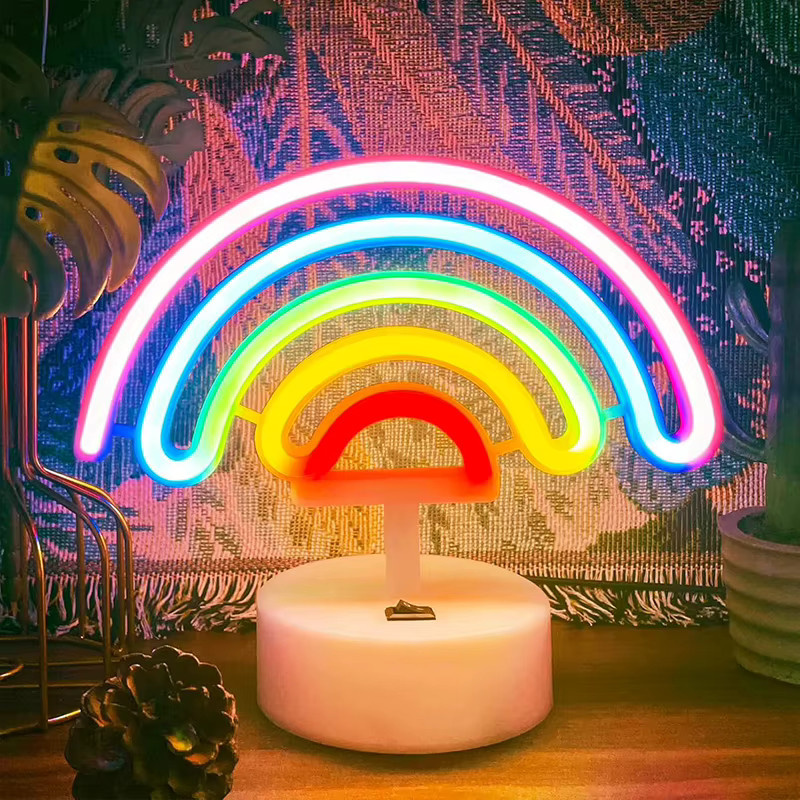 SHENZHITECH Regenbogen Neonlicht LED Dekoration in Multicolor mit USB-Kabel oder Batteriebetrieb, B/H: 18,5 x 21,5 cm - Bild 3