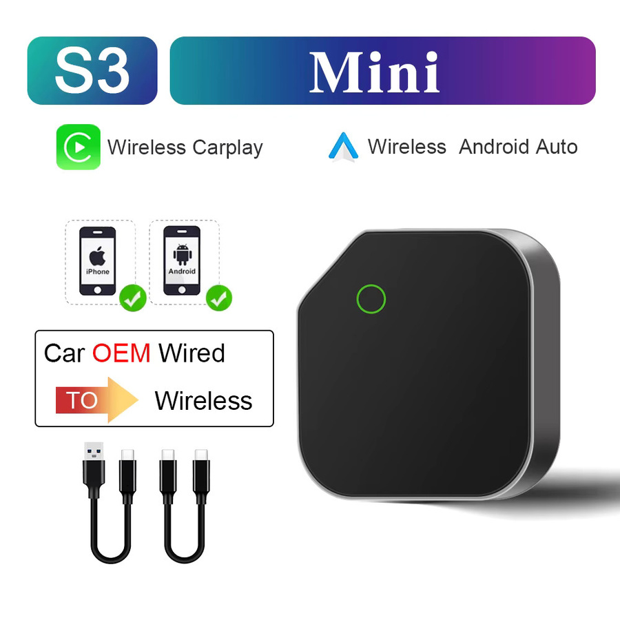 XUDA 2in1 Wireless CarPlay Dongle und Wireless Android Auto Adapter AI Smart Box in Schwarz für Autos mit kabelgebundenem CarPlay System - Bild 6