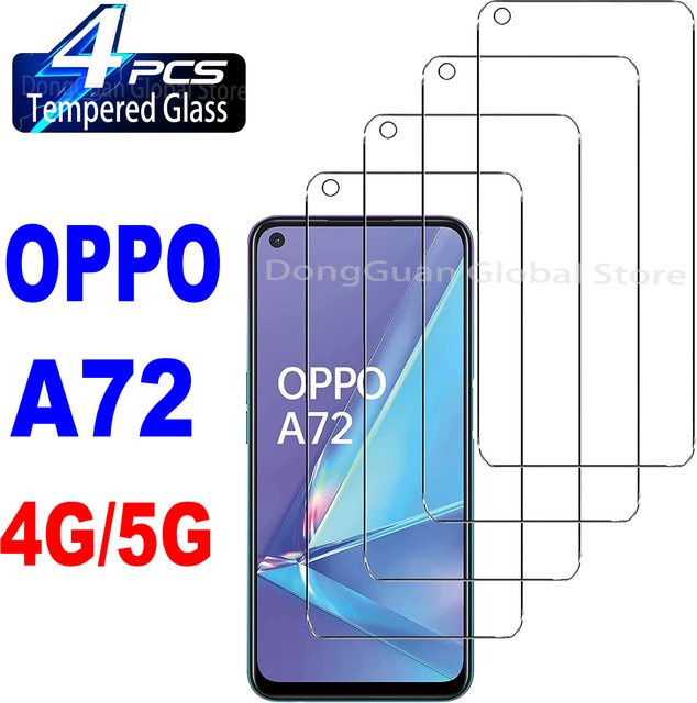 4er-Pack Gehärtetes Glas Displayschutzfolie für OPPO A72 und A72 5G, Transparent - Bild 1