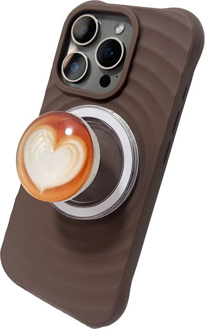 Magnetische Handyhalterung mit 3D-Kristallkugel-Design und Ständer in Braun für iPhone 17 Pro Max und 16 Pro Max - Bild 1