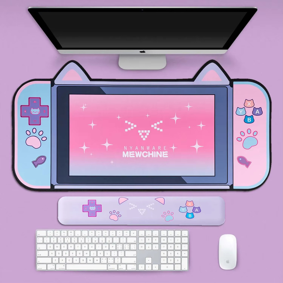 DIXSG Gaming-Mauspad mit Handballenauflage im Cartoon-Design, Übergroße Schreibtischunterlage für Computer und Tastatur, Multicolor - Bild 2