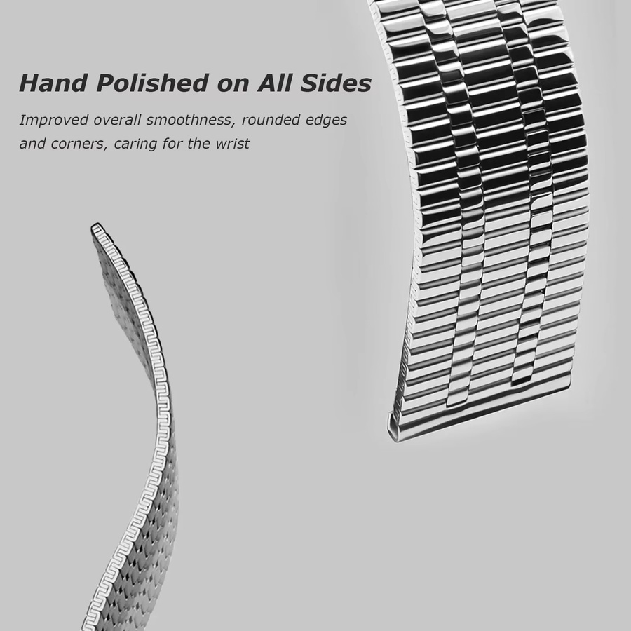 Uhrenarmband Edelstahl, Silber, 20mm 22mm, Unisex - Bild 3