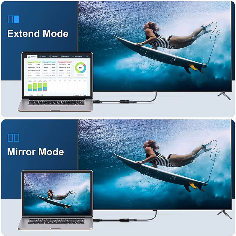 AEVYVKV DisplayPort auf HDMI Adapter in Schwarz für 4K Video und Audio zur Verbindung von PC mit HDTV oder Projektor - Bild 4