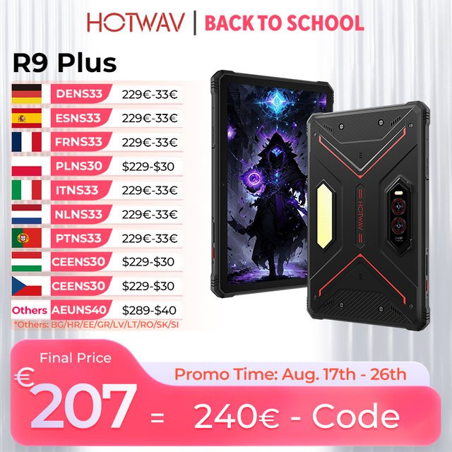 HOTWAV R9 Plus Robustes Tablet mit 11 Zoll 2K Display, 8GB RAM, 512GB Speicher, Android 14, Schwarz - Bild 1