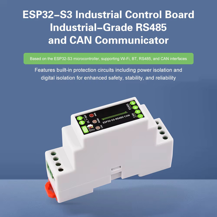 Aideepen ESP32-S3 1-Kanal WLAN Bluetooth Relais Industriesteuerplatine mit isoliertem RS485 CAN Communicator und USB-C Anschluss - Bild 2