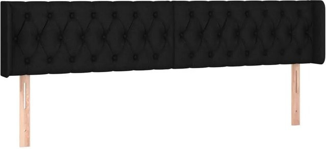vidaXL LED Kopfteil Schwarz mit integrierter Beleuchtung und USB-Ladeanschluss aus Stoff, B: 203 cm, H: 78-88 cm, T: 16 cm - Bild 1