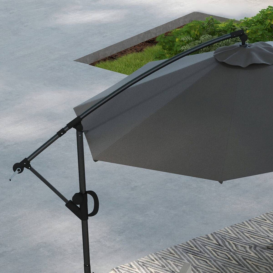 Outsunny Ampelschirm in Grau aus Aluminium und Polyester mit B/H/T: 293 x 260 x 293 cm - Bild 4
