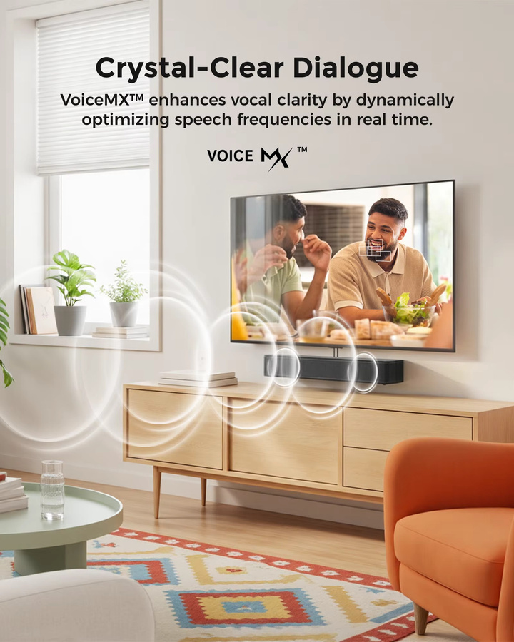 ULTIMEA 2.1-Kanal Kompakte Soundbar mit 120W Leistung, integriertem 3-Zoll Subwoofer und Bluetooth 5.4, Schwarz - Bild 4