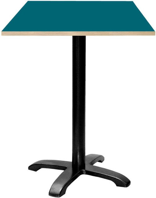 RestooTab Stehtisch Bazila quadratisch mit blauer Platte und schwarzem Gestell, B/T/H: 60 x 60 x 112 cm - Bild 1