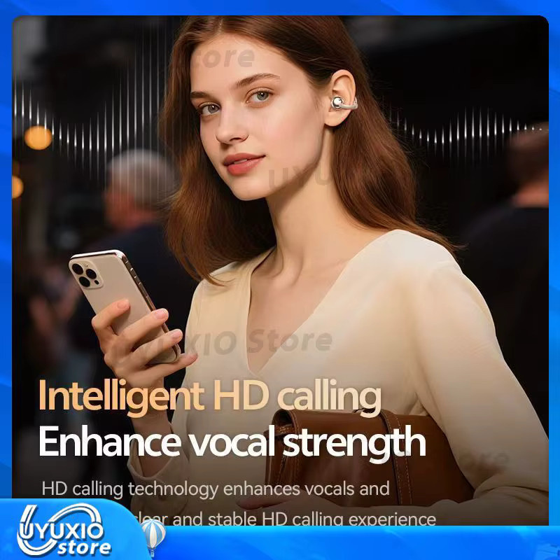 UYUXIO Kabellose Clip-On OWS Open-Ear Ohrhörer mit Bluetooth 5.4, Wasserdicht, Schwarz - Bild 5